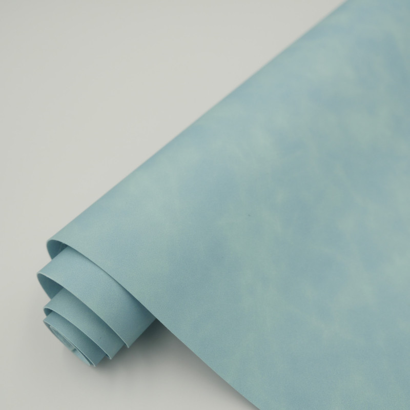 Переплетный кожзам "Мраморный SOFT TOUCH" голубой 30 х 140 см