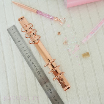 (без болтов) Кольцевой механизм 22 см 6 колец A5 розовое золото / внешний диаметр колец 2.5 см 